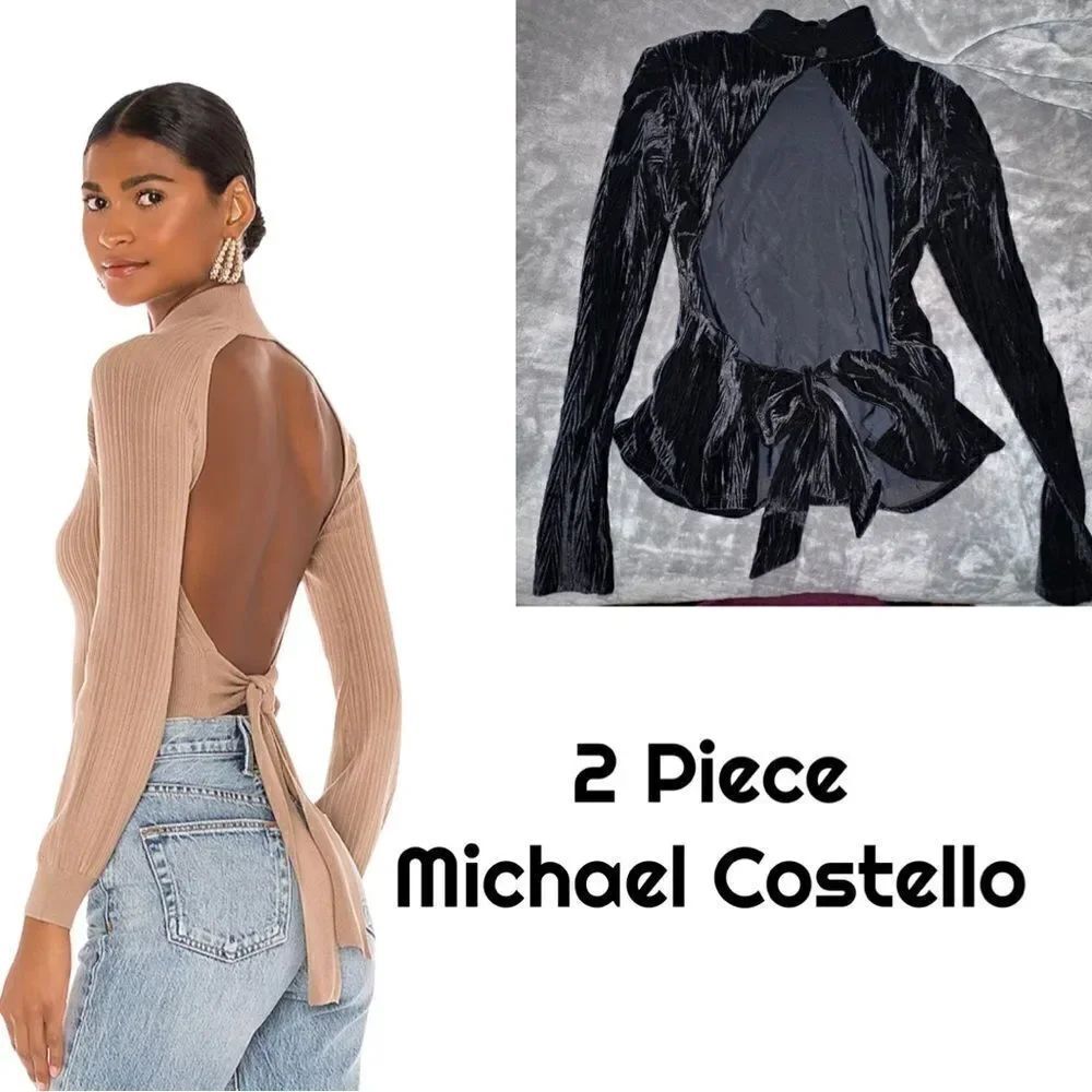 Michael Costello TWO Piece Pants Set w/ Open Back Top Size Small